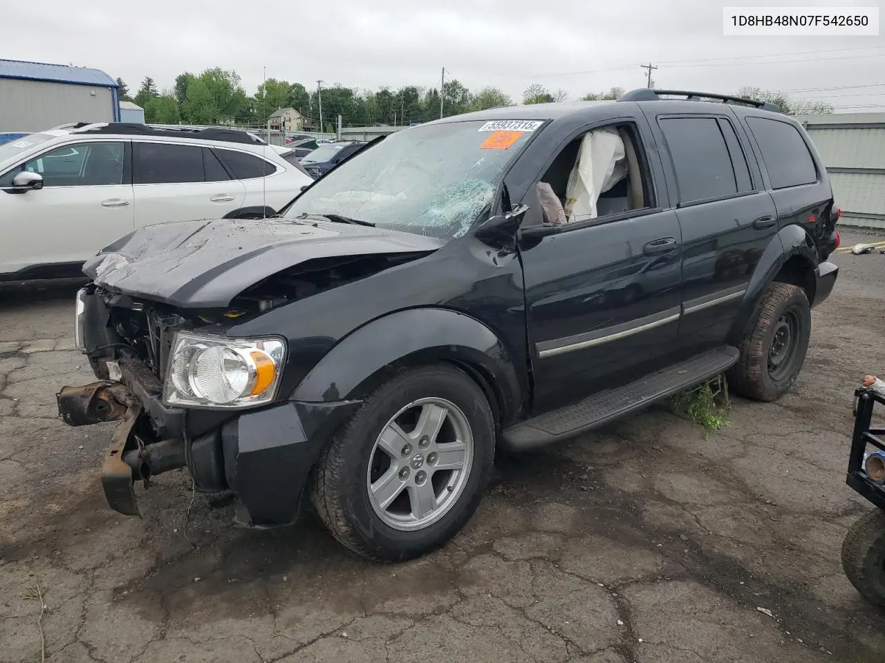 2007 Dodge Durango Slt VIN: 1D8HB48N07F542650 Lot: 55937315