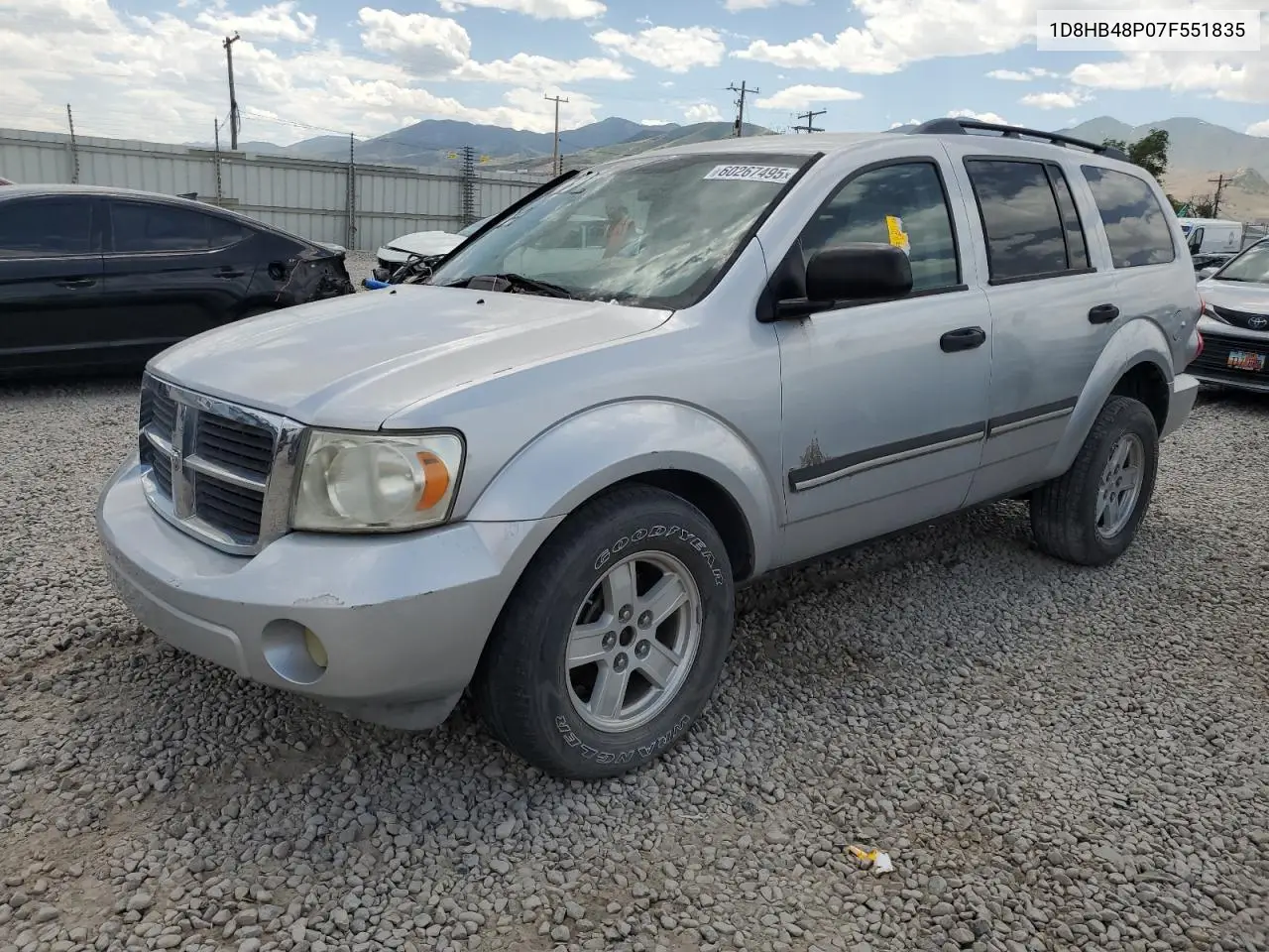 2007 Dodge Durango Slt VIN: 1D8HB48P07F551835 Lot: 60267495