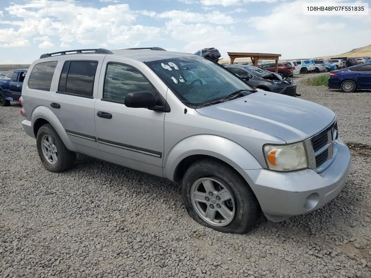 2007 Dodge Durango Slt VIN: 1D8HB48P07F551835 Lot: 60267495
