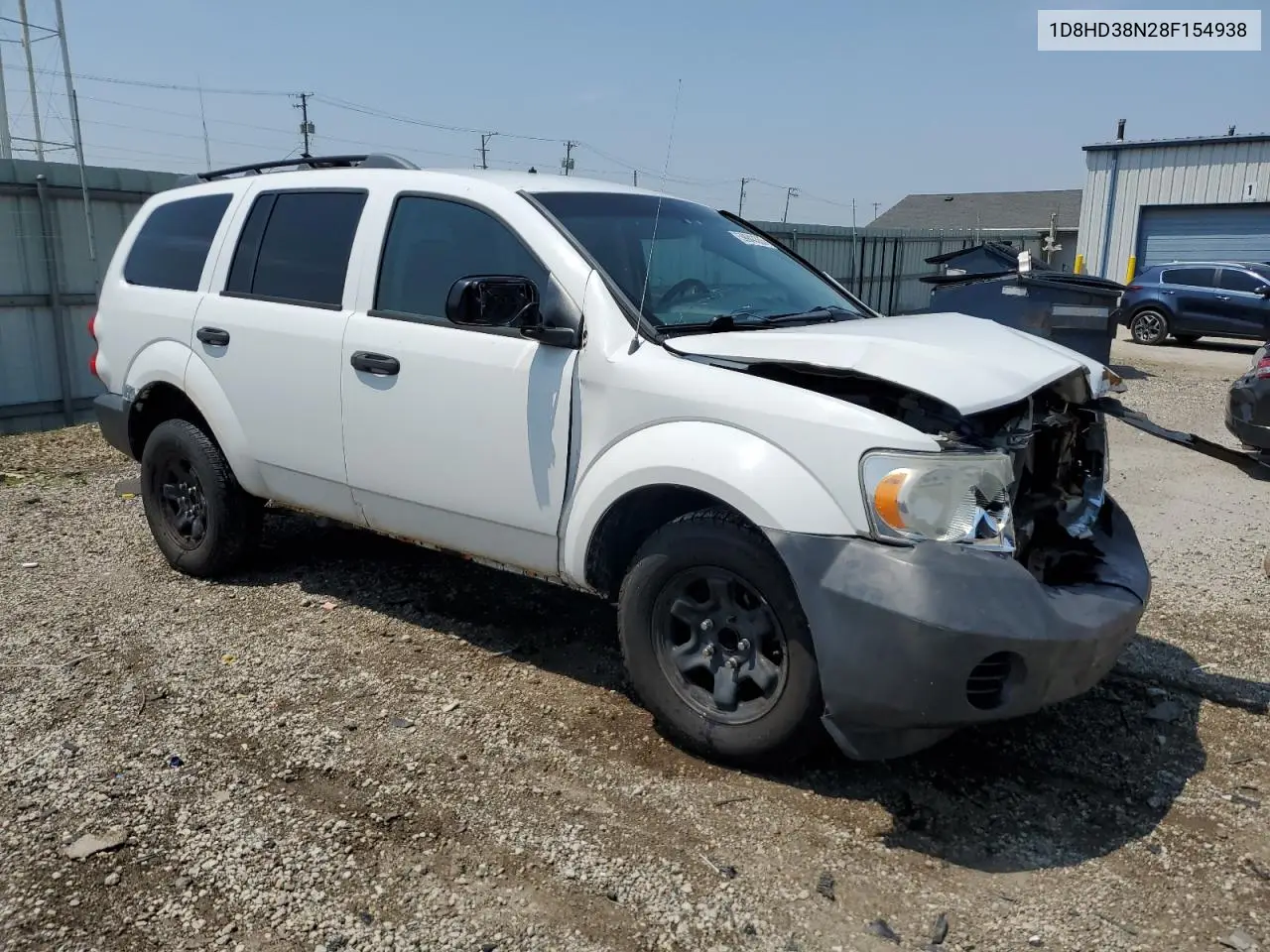 2008 Dodge Durango Sxt VIN: 1D8HD38N28F154938 Lot: 59943355