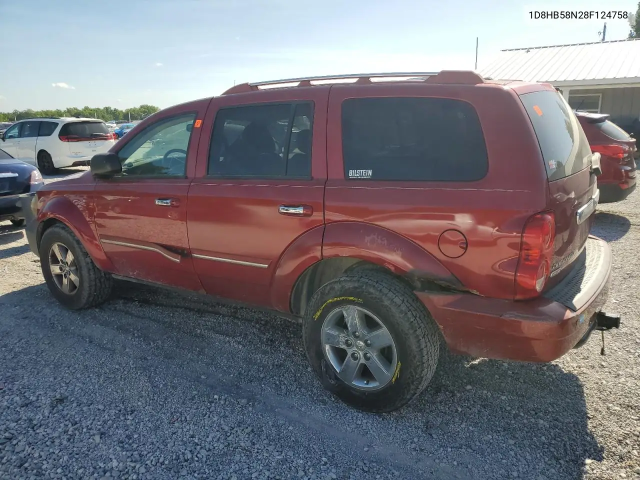 2008 Dodge Durango Limited VIN: 1D8HB58N28F124758 Lot: 61873155
