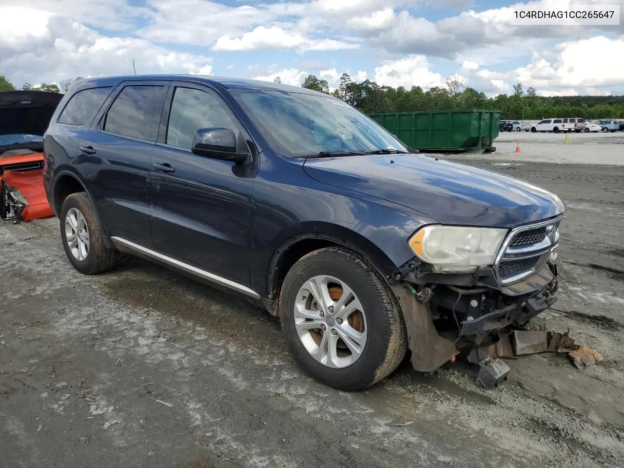 2012 Dodge Durango Sxt VIN: 1C4RDHAG1CC265647 Lot: 56510105