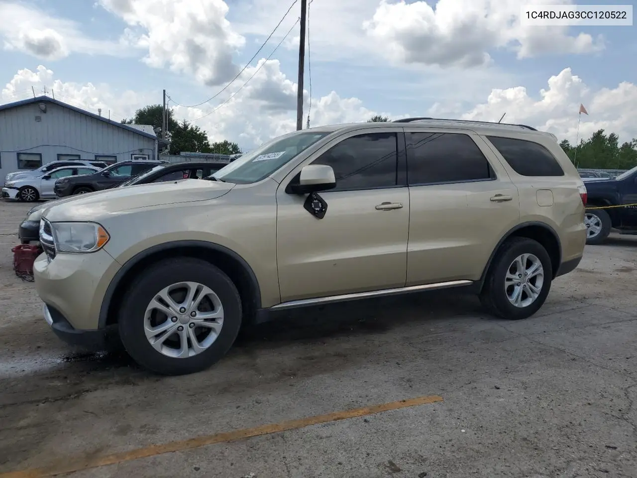 2012 Dodge Durango Sxt VIN: 1C4RDJAG3CC120522 Lot: 62914255