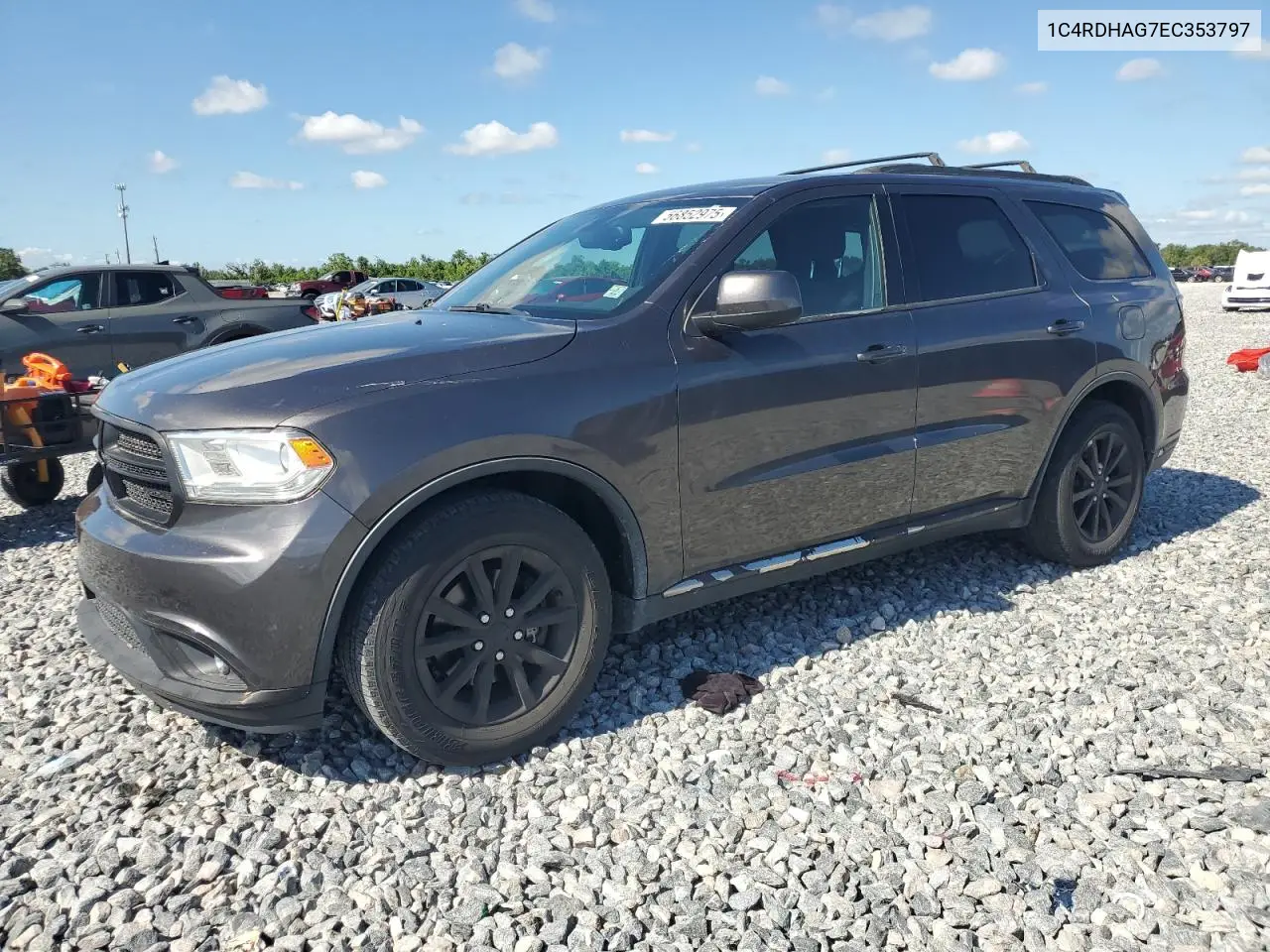 2014 Dodge Durango Sxt VIN: 1C4RDHAG7EC353797 Lot: 56852975
