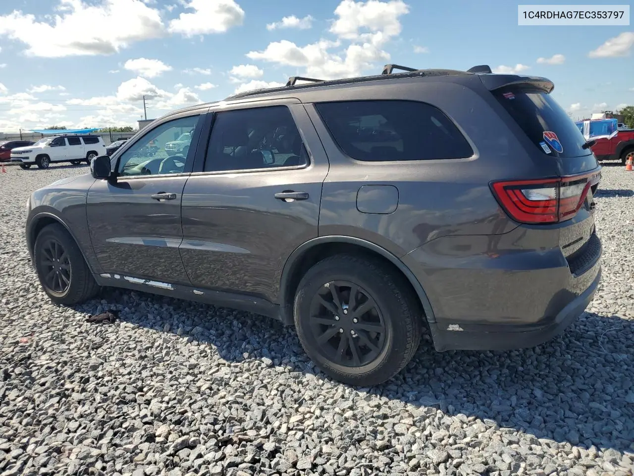 2014 Dodge Durango Sxt VIN: 1C4RDHAG7EC353797 Lot: 56852975