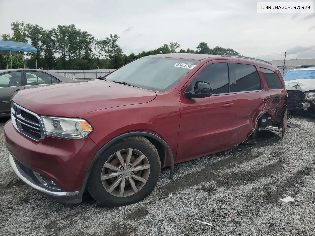 2014 Dodge Durango Sxt VIN: 1C4RDHAG0EC975979 Lot: 57452245