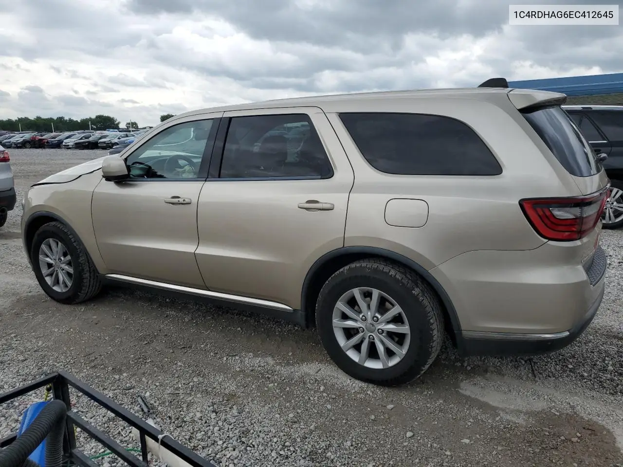 2014 Dodge Durango Sxt VIN: 1C4RDHAG6EC412645 Lot: 60698375