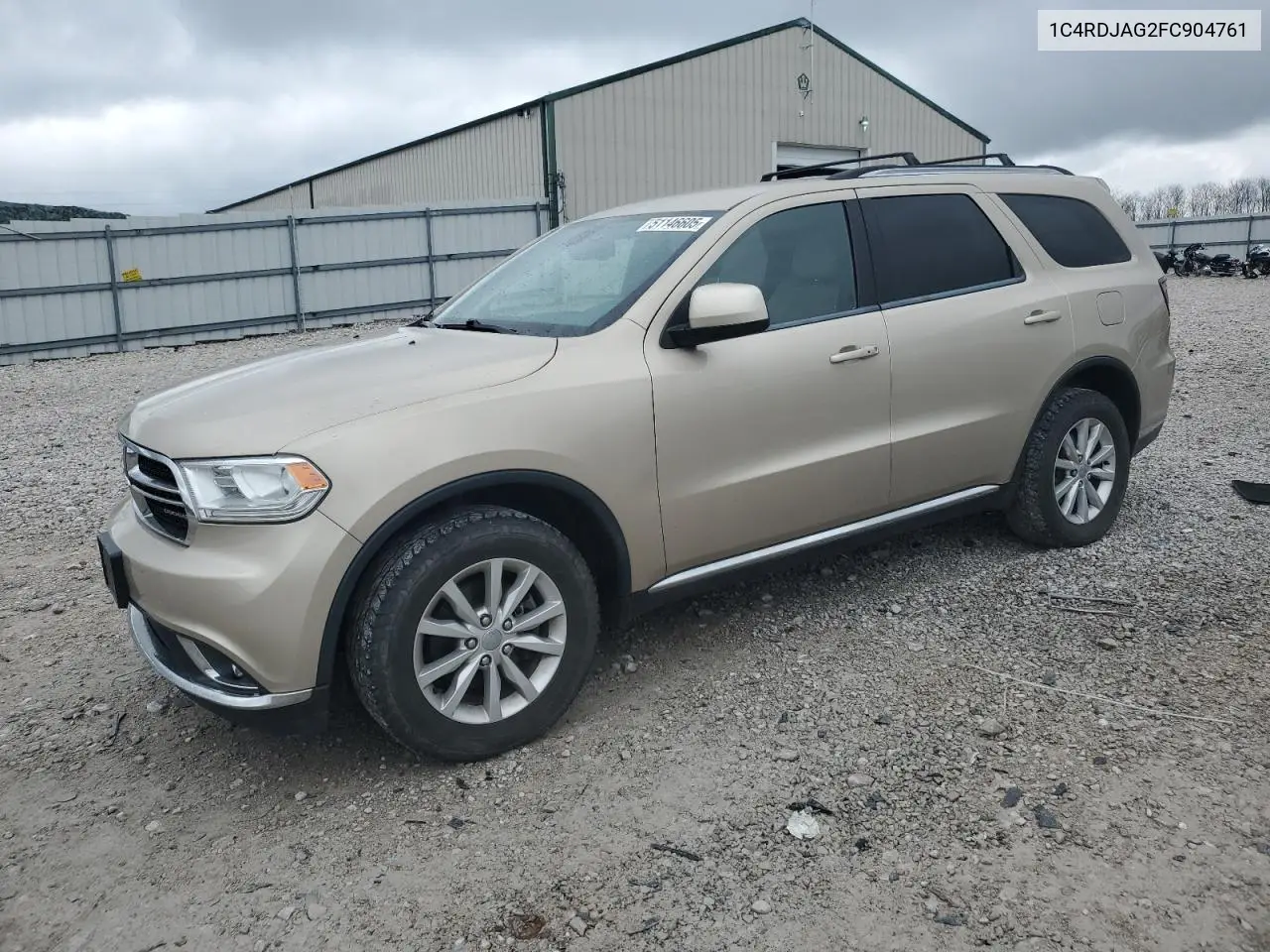2015 Dodge Durango Sxt VIN: 1C4RDJAG2FC904761 Lot: 51146605