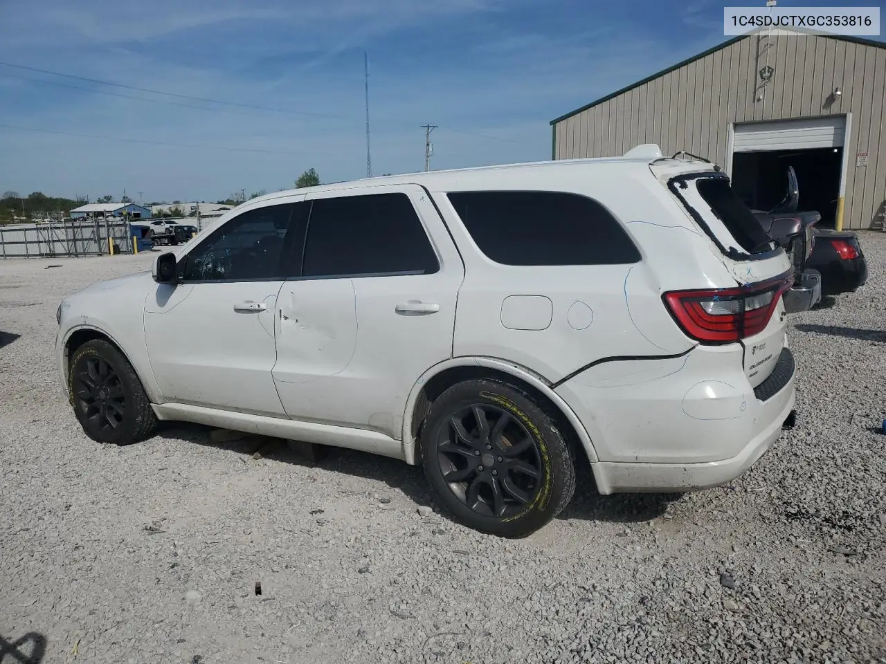 2016 Dodge Durango R/T VIN: 1C4SDJCTXGC353816 Lot: 53984165