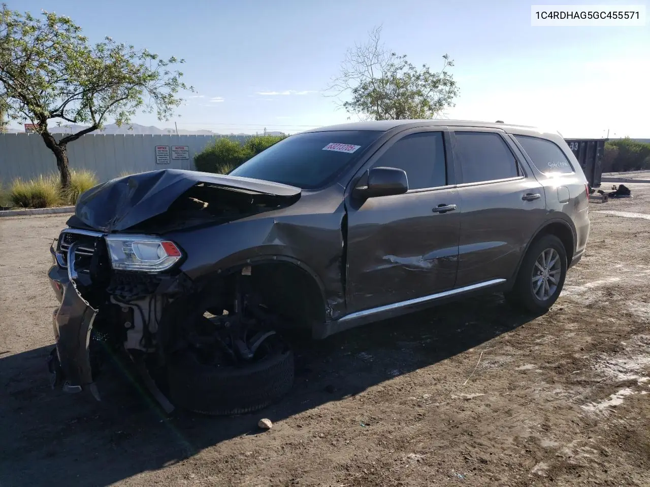 2016 Dodge Durango Sxt VIN: 1C4RDHAG5GC455571 Lot: 63213705