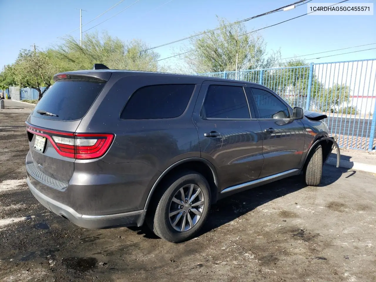 2016 Dodge Durango Sxt VIN: 1C4RDHAG5GC455571 Lot: 63213705