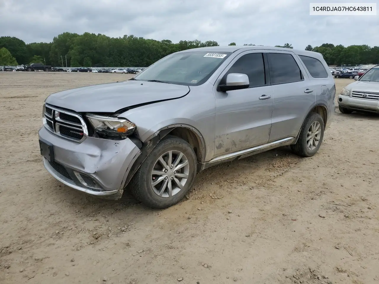 2017 Dodge Durango Sxt VIN: 1C4RDJAG7HC643811 Lot: 56581855