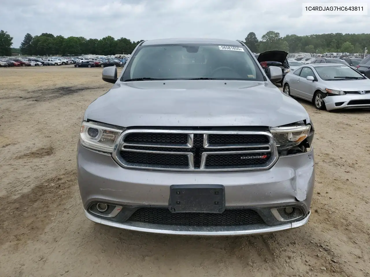 2017 Dodge Durango Sxt VIN: 1C4RDJAG7HC643811 Lot: 56581855