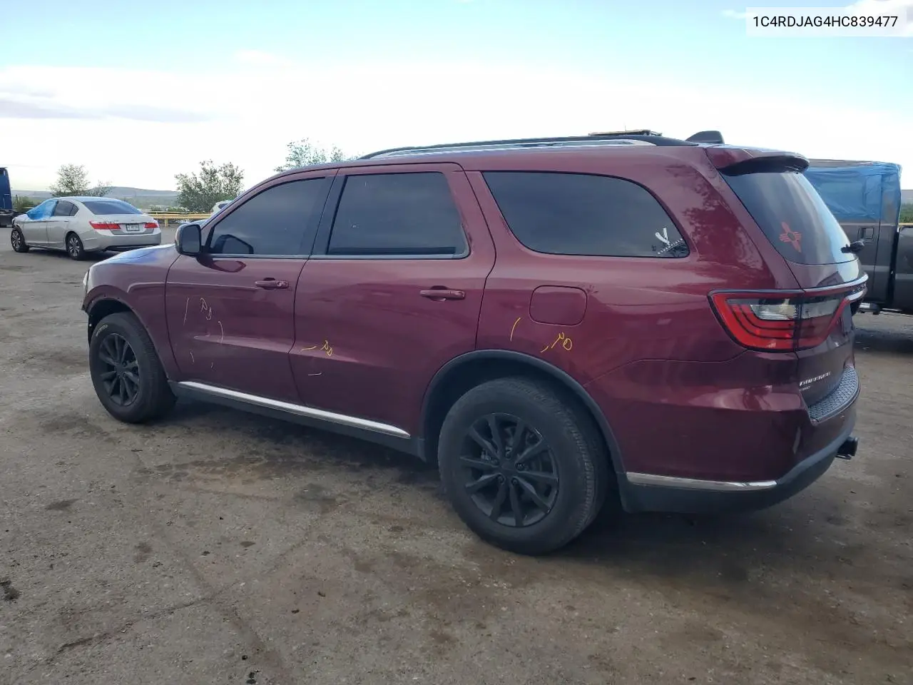 2017 Dodge Durango Sxt VIN: 1C4RDJAG4HC839477 Lot: 56588895