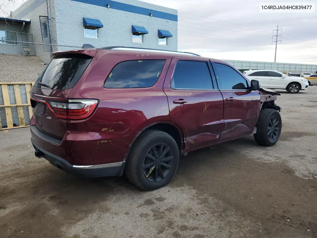 2017 Dodge Durango Sxt VIN: 1C4RDJAG4HC839477 Lot: 56588895