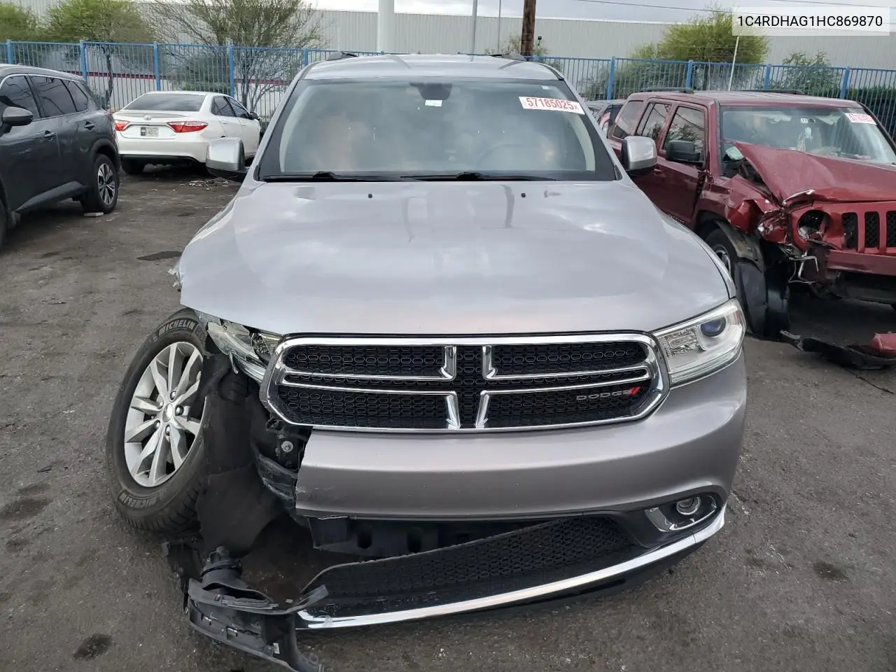 2017 Dodge Durango Sxt VIN: 1C4RDHAG1HC869870 Lot: 57185025