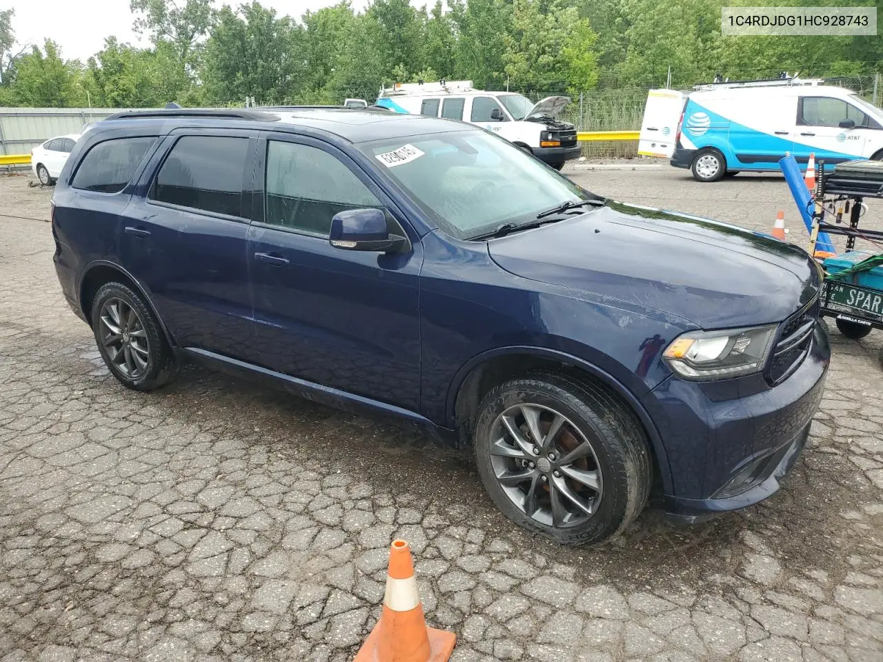 2017 Dodge Durango Gt VIN: 1C4RDJDG1HC928743 Lot: 62900145