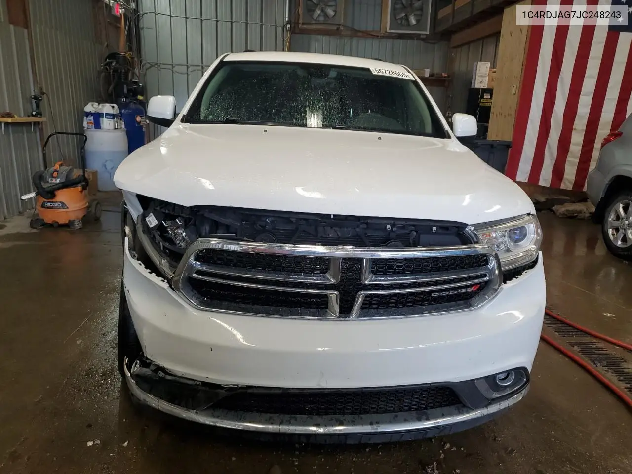 2018 Dodge Durango Sxt VIN: 1C4RDJAG7JC248243 Lot: 56728665