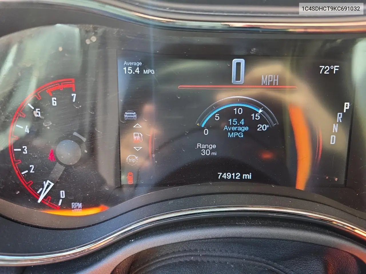 2019 Dodge Durango R/T VIN: 1C4SDHCT9KC691032 Lot: 57276705