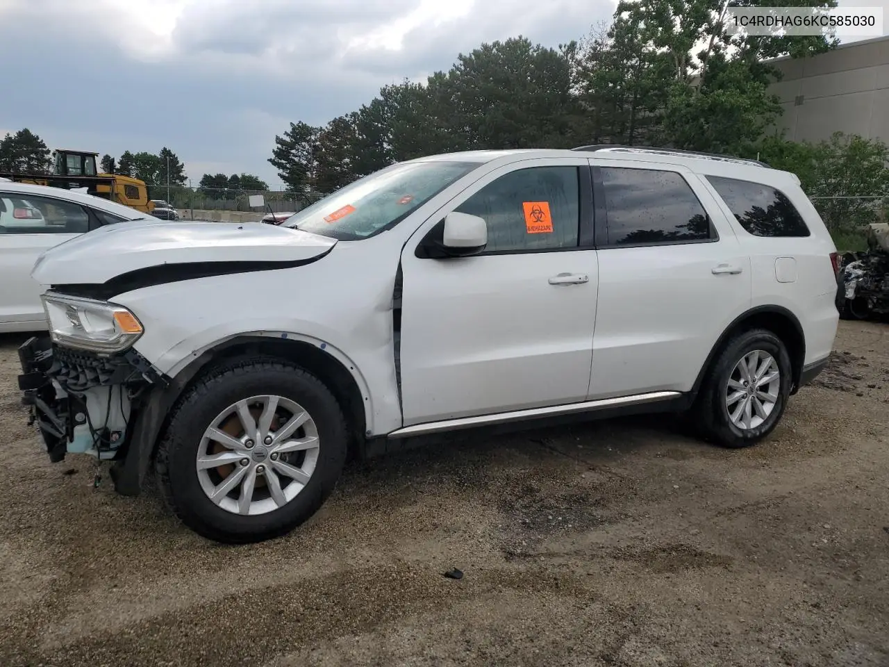 2019 Dodge Durango Sxt VIN: 1C4RDHAG6KC585030 Lot: 59924295
