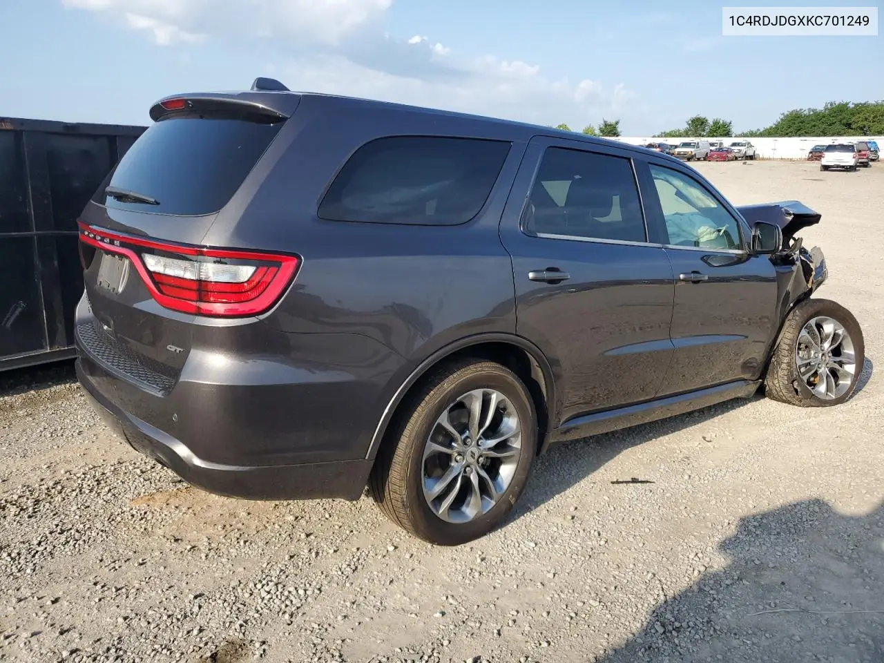 2019 Dodge Durango Gt VIN: 1C4RDJDGXKC701249 Lot: 65157865