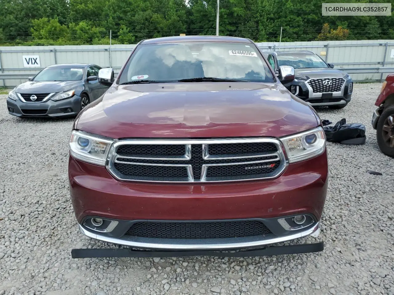 2020 Dodge Durango Sxt VIN: 1C4RDHAG9LC352857 Lot: 62466595