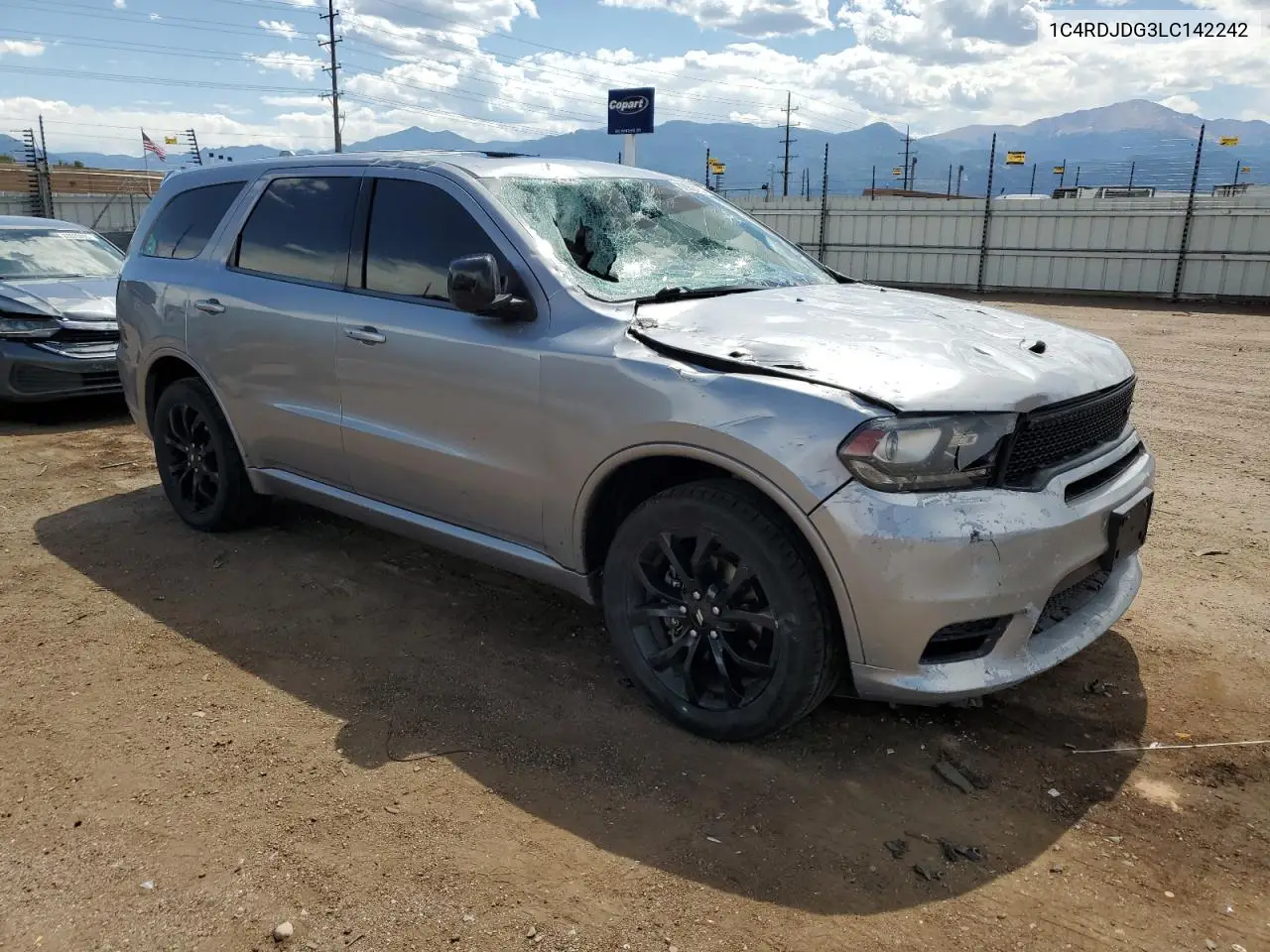 2020 Dodge Durango Gt VIN: 1C4RDJDG3LC142242 Lot: 62962415
