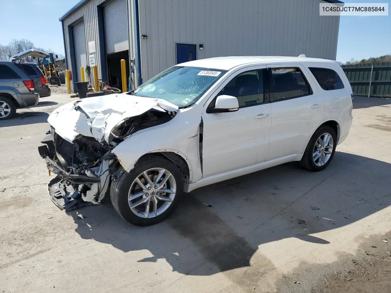 2021 Dodge Durango R/T VIN: 1C4SDJCT7MC885844 Lot: 51383345