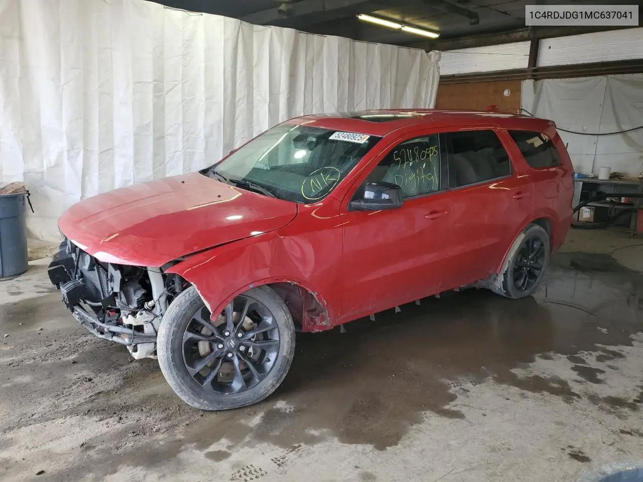 2021 Dodge Durango Gt VIN: 1C4RDJDG1MC637041 Lot: 52480925