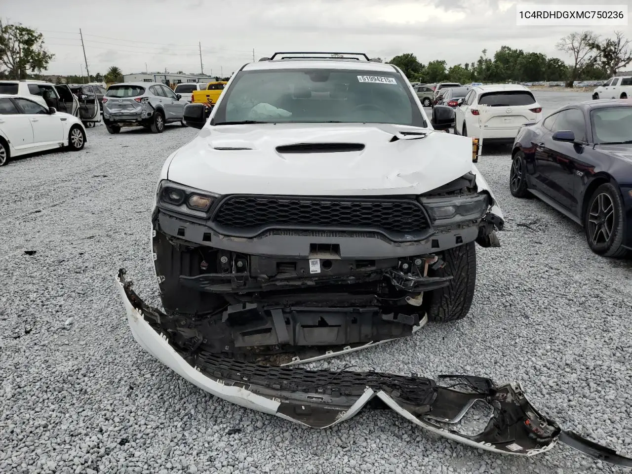 2021 Dodge Durango Gt VIN: 1C4RDHDGXMC750236 Lot: 52521305