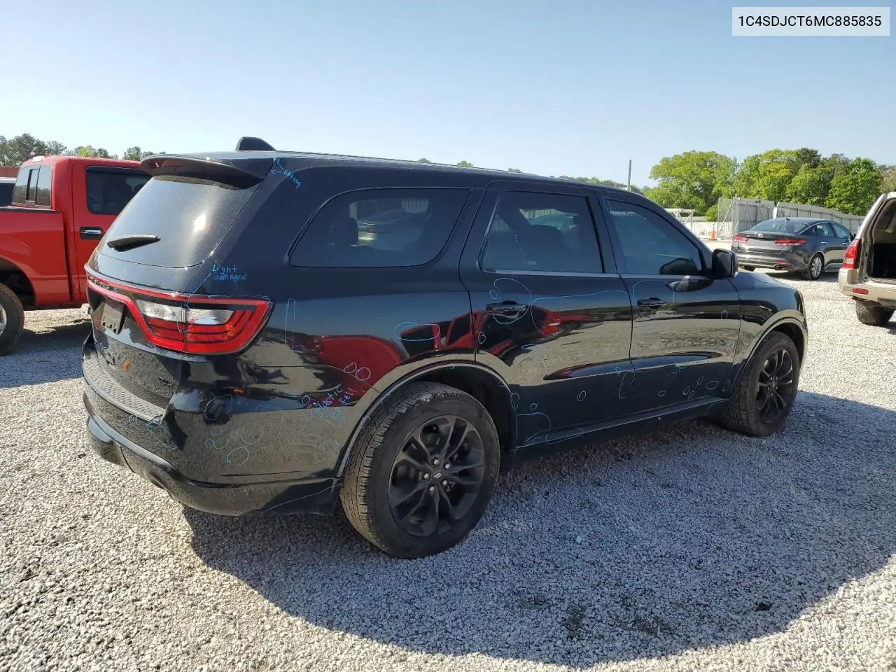2021 Dodge Durango R/T VIN: 1C4SDJCT6MC885835 Lot: 52768175