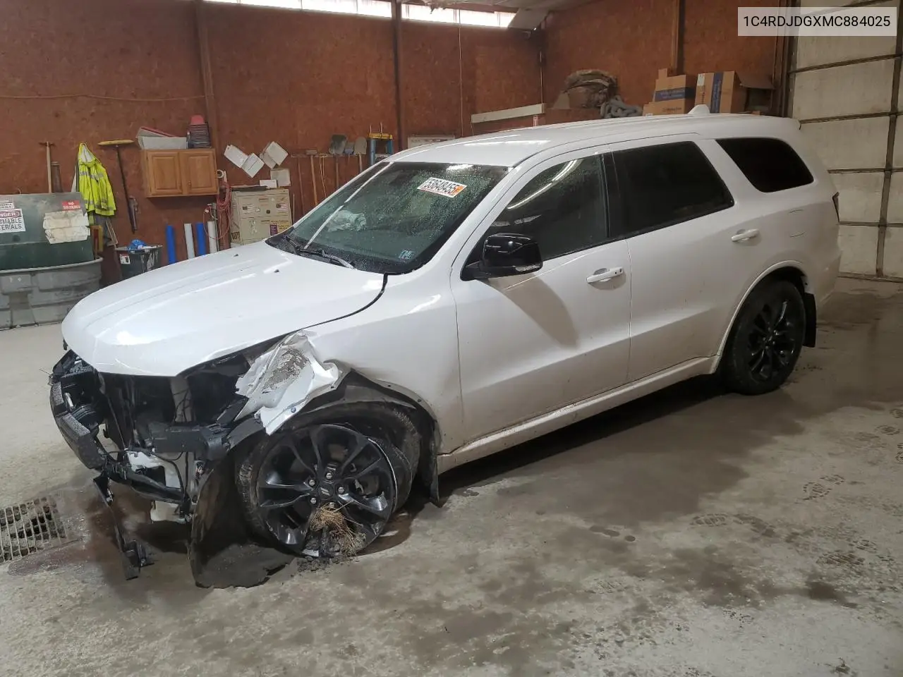2021 Dodge Durango Gt VIN: 1C4RDJDGXMC884025 Lot: 53648455