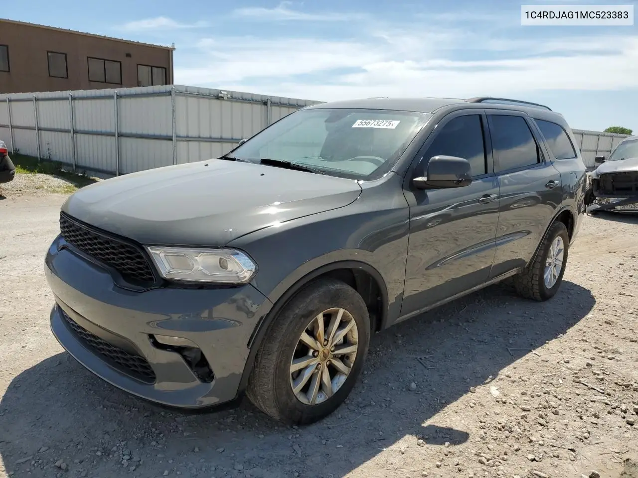 2021 Dodge Durango Sxt VIN: 1C4RDJAG1MC523383 Lot: 55673275