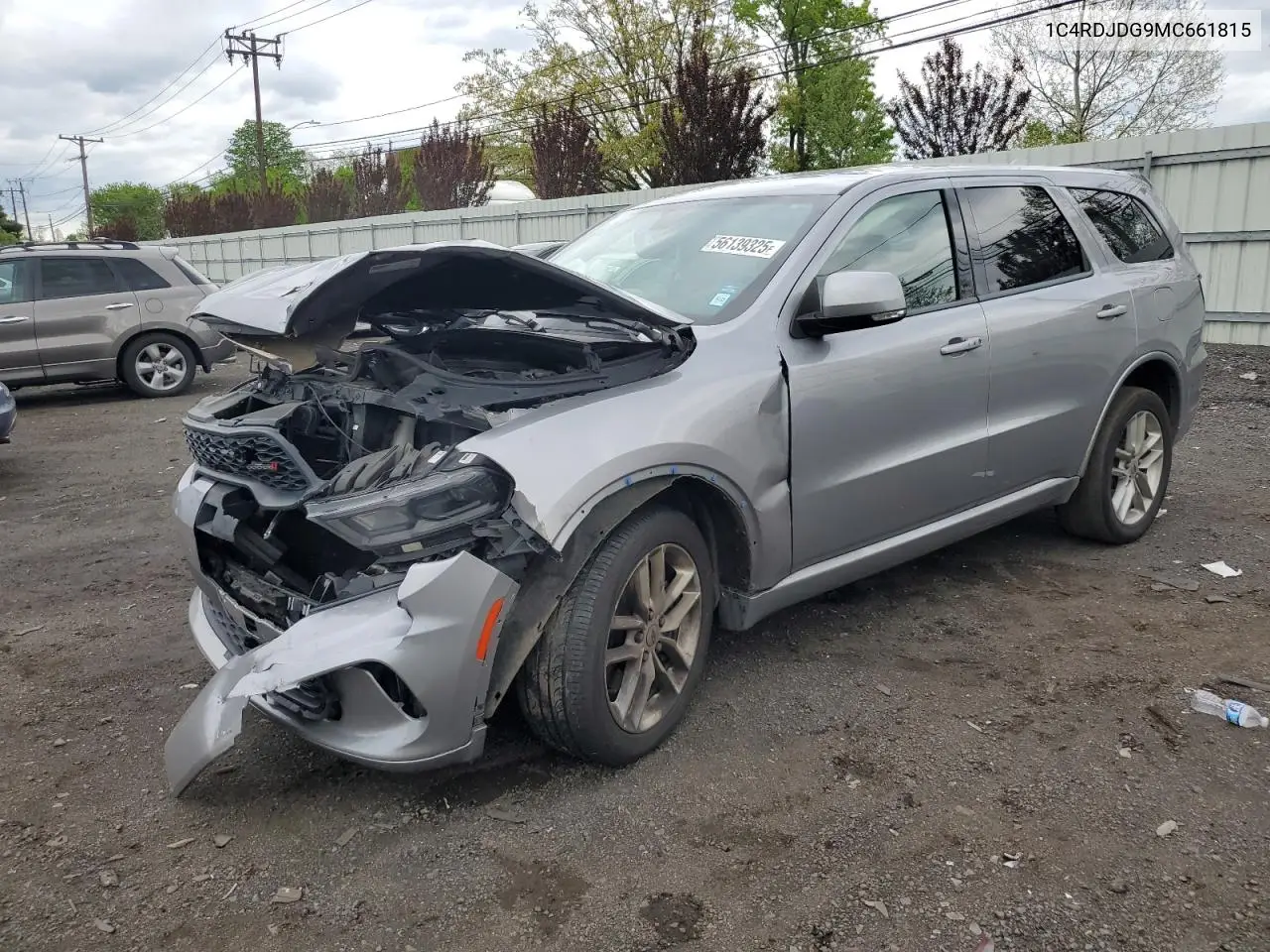 2021 Dodge Durango Gt VIN: 1C4RDJDG9MC661815 Lot: 56139325