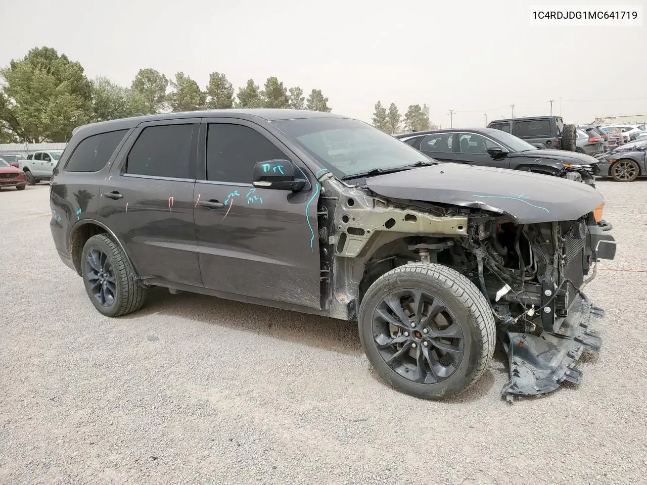 2021 Dodge Durango Gt VIN: 1C4RDJDG1MC641719 Lot: 57063505