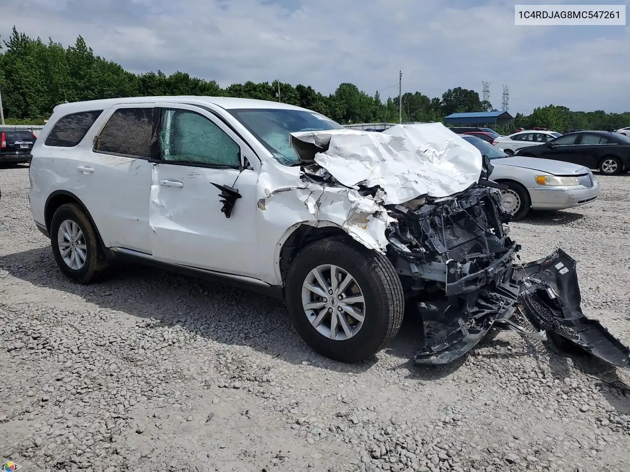 2021 Dodge Durango Sxt VIN: 1C4RDJAG8MC547261 Lot: 57114995