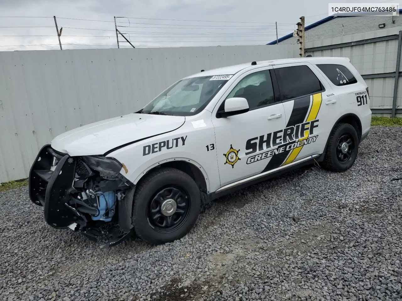 2021 Dodge Durango Pursuit VIN: 1C4RDJFG4MC763486 Lot: 57222495