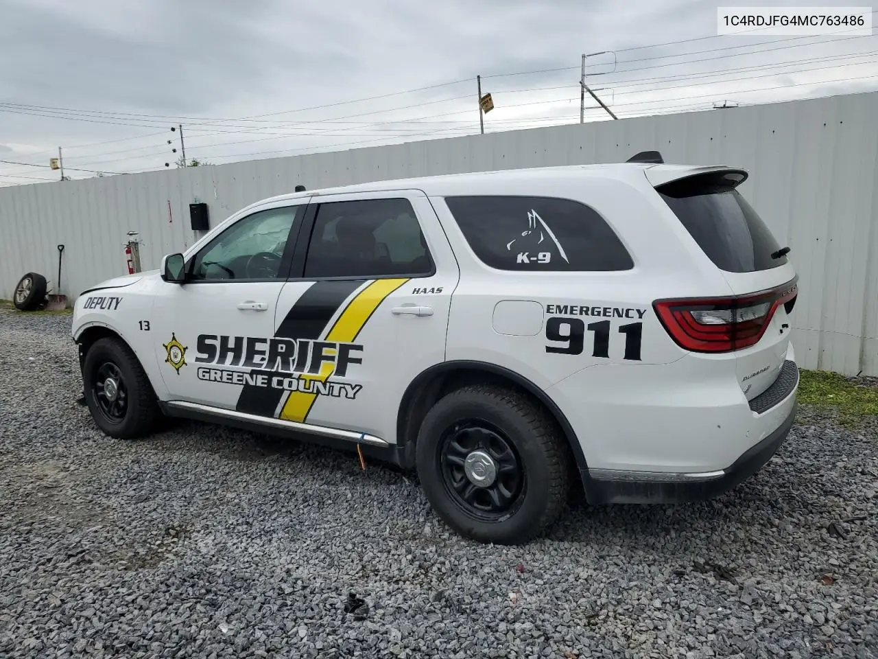 2021 Dodge Durango Pursuit VIN: 1C4RDJFG4MC763486 Lot: 57222495