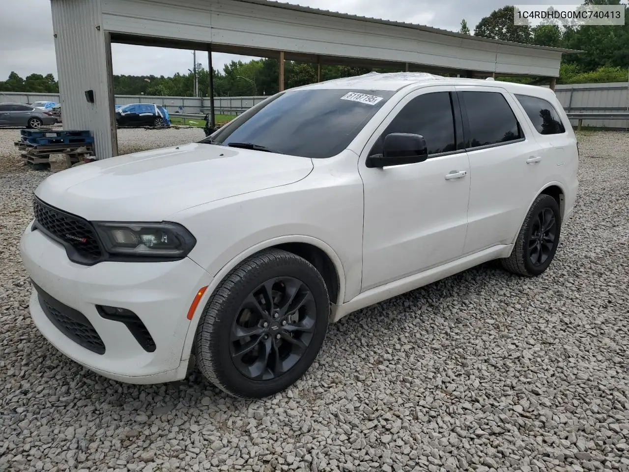 2021 Dodge Durango Gt VIN: 1C4RDHDG0MC740413 Lot: 61187195