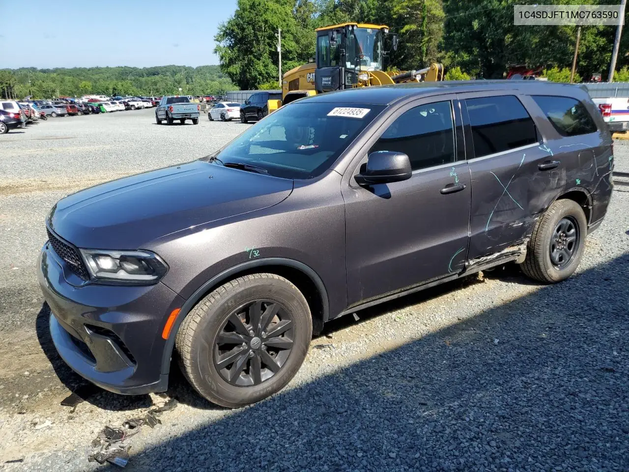 2021 Dodge Durango Pursuit VIN: 1C4SDJFT1MC763590 Lot: 61224935
