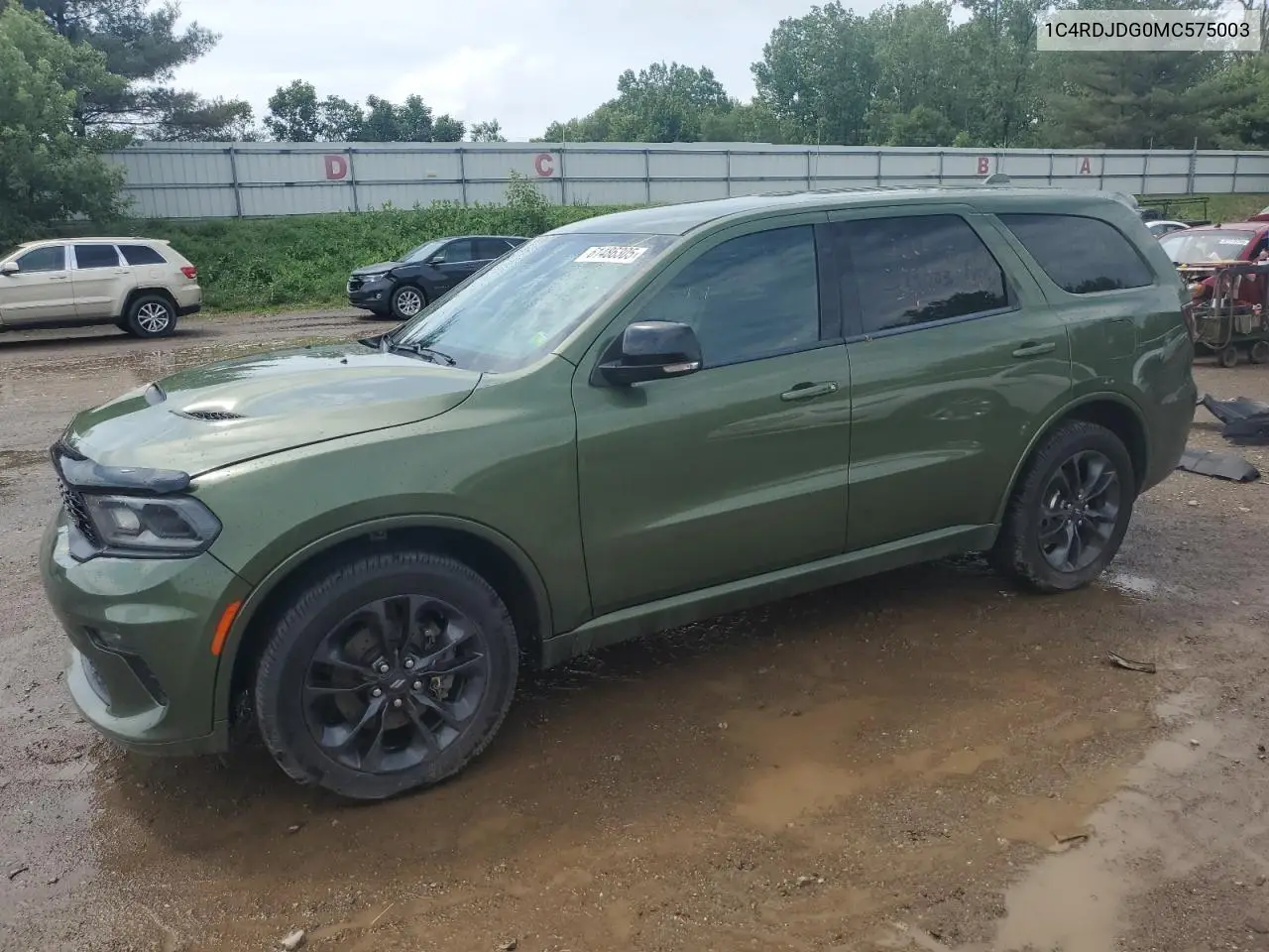 2021 Dodge Durango Gt VIN: 1C4RDJDG0MC575003 Lot: 61486305