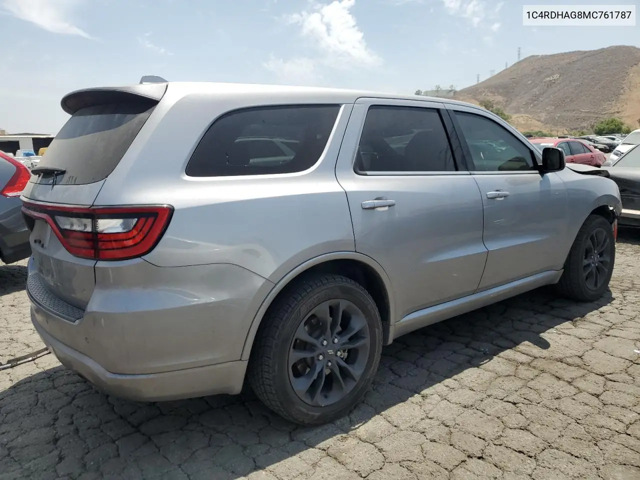 2021 Dodge Durango Sxt VIN: 1C4RDHAG8MC761787 Lot: 62086725