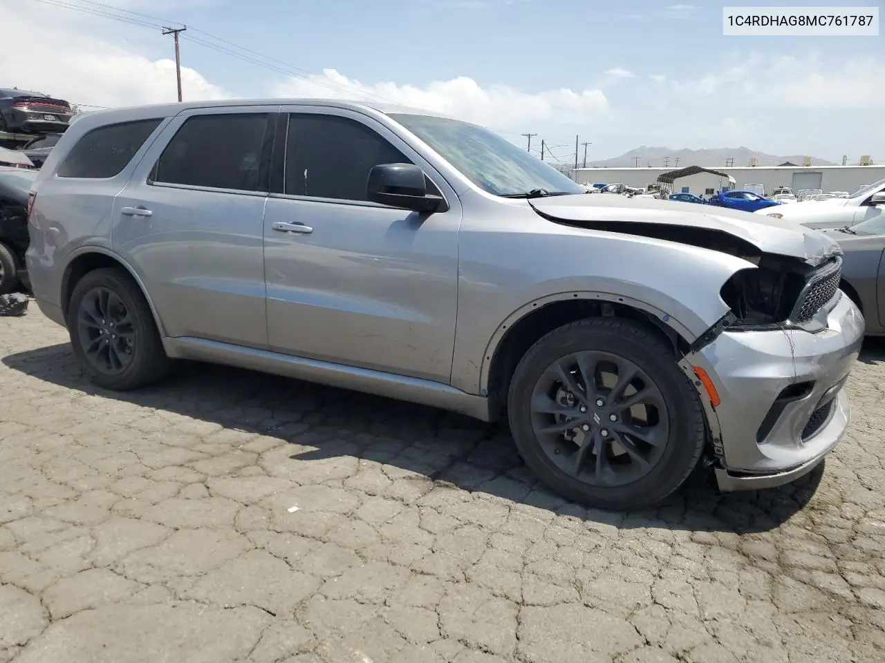2021 Dodge Durango Sxt VIN: 1C4RDHAG8MC761787 Lot: 62086725