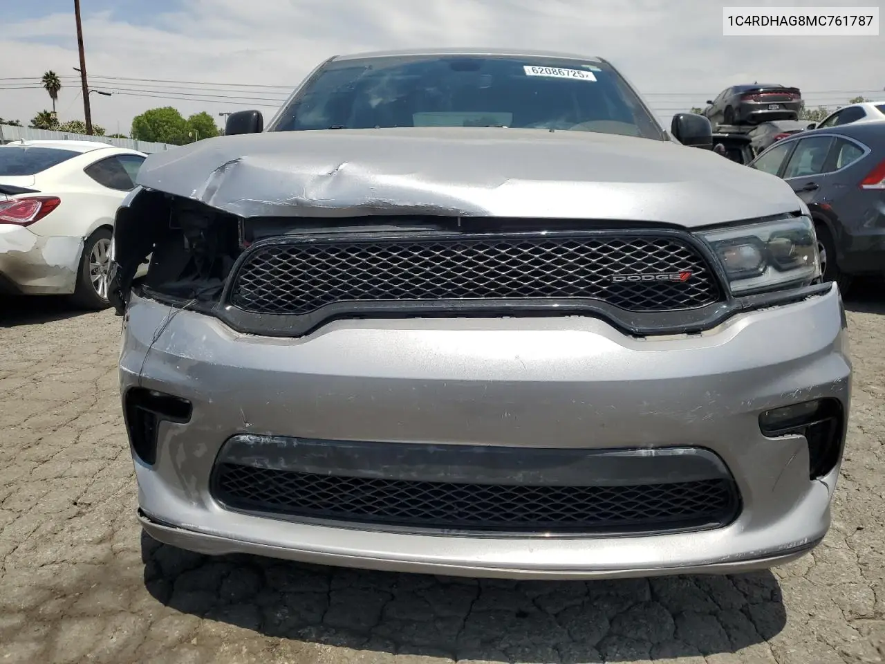 2021 Dodge Durango Sxt VIN: 1C4RDHAG8MC761787 Lot: 62086725