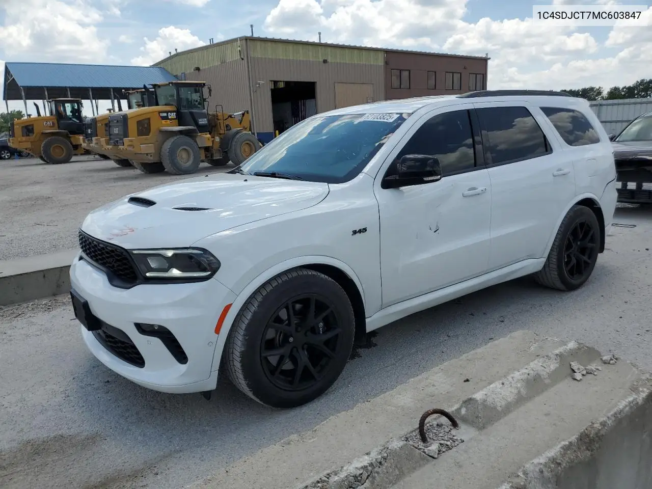 2021 Dodge Durango R/T VIN: 1C4SDJCT7MC603847 Lot: 62103825