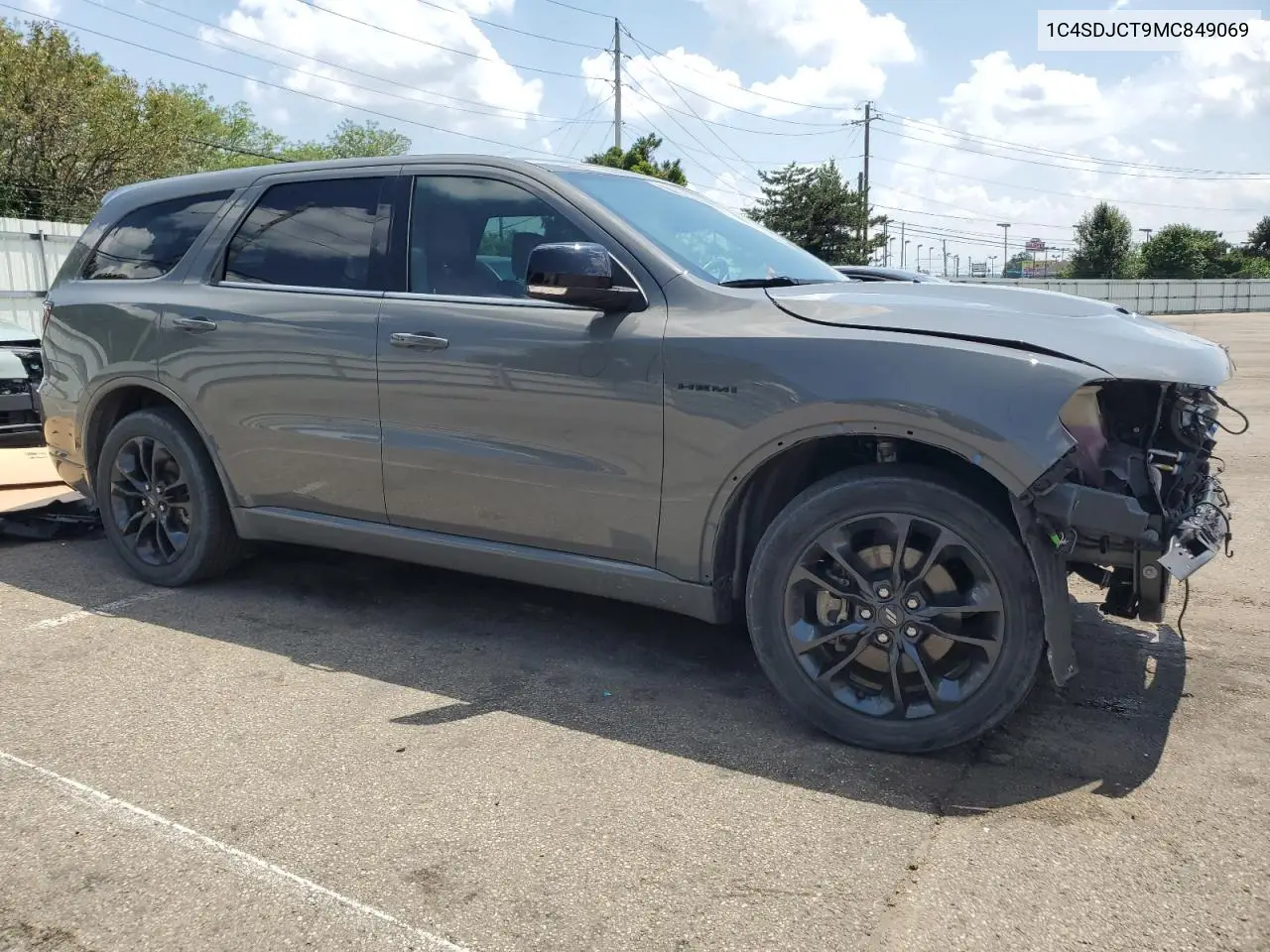 2021 Dodge Durango R/T VIN: 1C4SDJCT9MC849069 Lot: 62296495