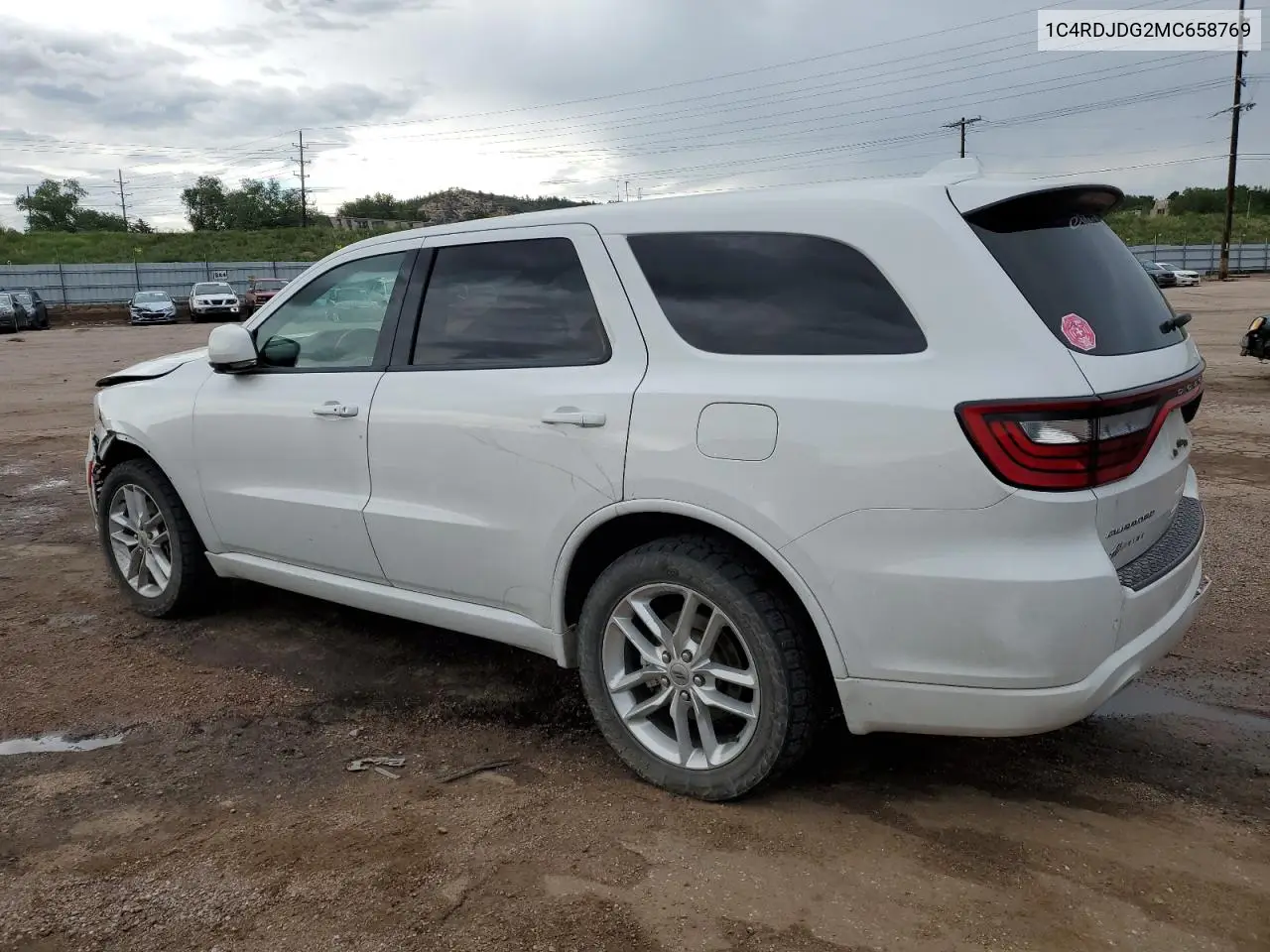 2021 Dodge Durango Gt VIN: 1C4RDJDG2MC658769 Lot: 62414865