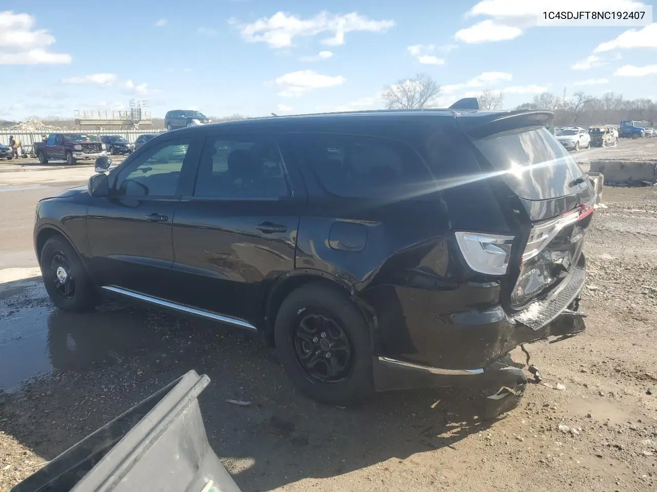 2022 Dodge Durango Pursuit VIN: 1C4SDJFT8NC192407 Lot: 44064085
