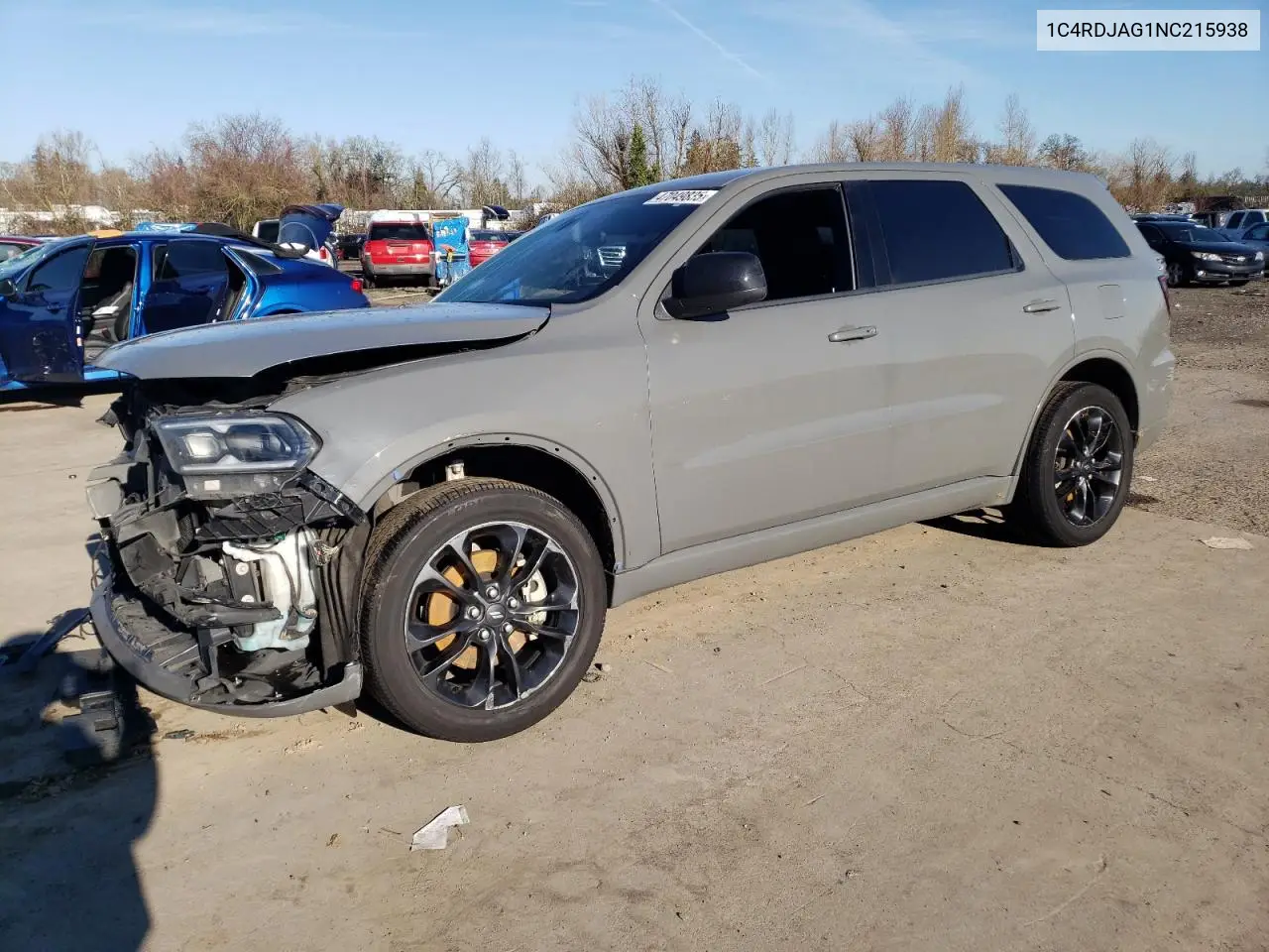 2022 Dodge Durango Sxt VIN: 1C4RDJAG1NC215938 Lot: 47049835