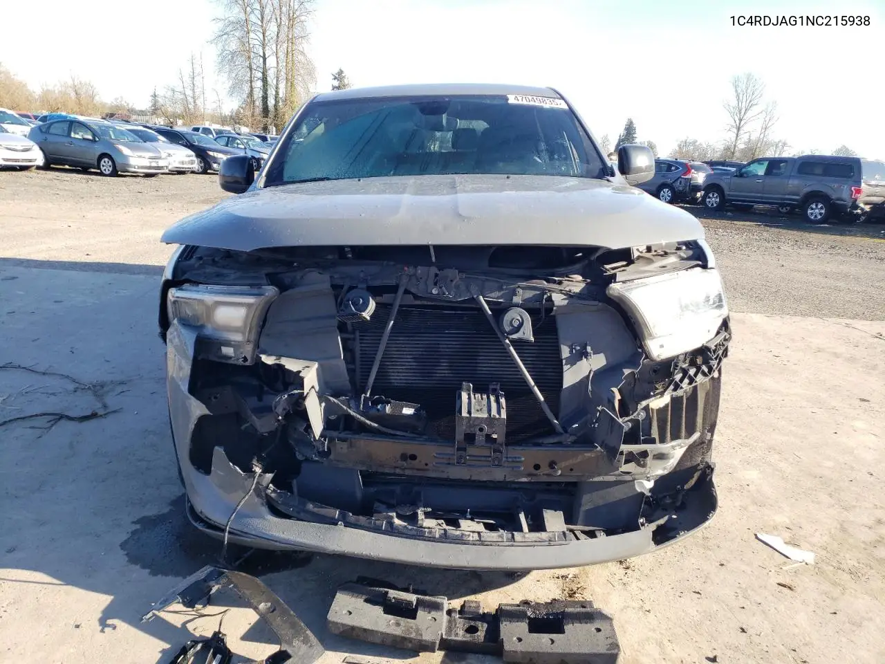 2022 Dodge Durango Sxt VIN: 1C4RDJAG1NC215938 Lot: 47049835